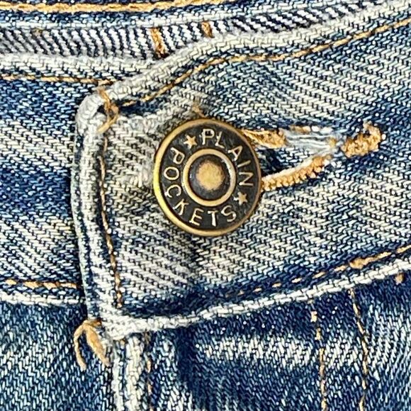 37w 80s Plain Pockets Straight Wide Leg Jeans - Picture 6 of 12